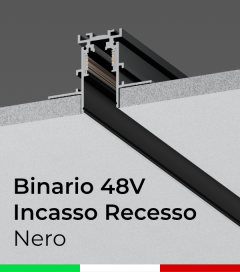 Binario da Incasso Trimless Recesso 48V - DALI - Bianco o Nero - Made in Italy 