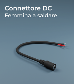 Connettore Strisce LED DC femmina a saldare - Bianco