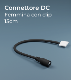 Connettore Strisce LED DC femmina con clip In plastica