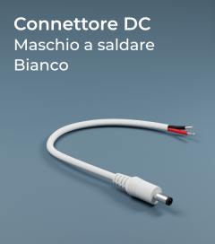 Connettore Strisce LED DC maschio a saldare - Bianco