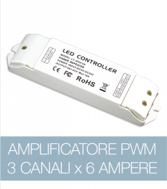 Amplificatore PWM 3Ch. x 6A  - strisce LED RGB