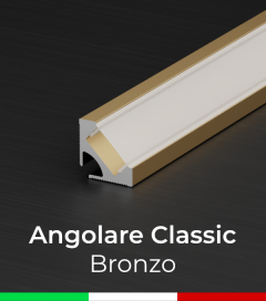 Profilo in Alluminio angolare a 45° Design Classic per Strisce LED - Bronzo