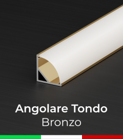 Profilo in alluminio angolare 45° Design Tondo per Strisce LED - Bronzo