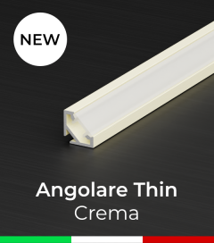 Profilo in Alluminio Angolare "Thin per Strisce LED - Verniciato Crema