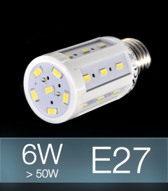 Lampadina LED CORN 6W E27 (60W) -  Bianco Freddo