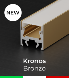 Profilo in Alluminio Piatto "Kronos" per Strisce LED - Ossidato BRONZO 
