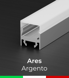 Profilo Piatto in Alluminio "Ares" per Strisce LED - Anodizzato Argento