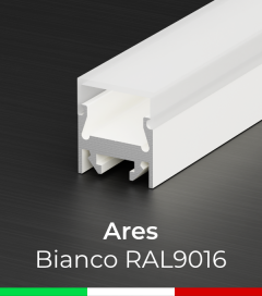 Profilo Piatto in Alluminio "Ares" per Strisce LED - Verniciato Bianco RAL9016