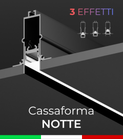Cassaforma da Incasso "Notte" e Profilo in alluminio Ares con Clip di fissaggio