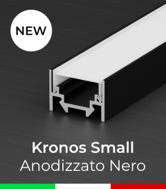 Profilo in Alluminio "Kronos Small" per Strisce LED - Anodizzato Nero