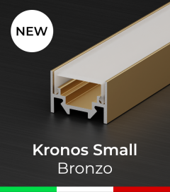 Profilo in Alluminio Piatto "Kronos Small" per Strisce LED - Ossidato BRONZO 