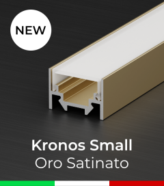 Profilo in Alluminio "Kronos Small" per Strisce LED - Oro Satinato