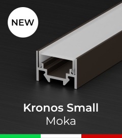 Profilo in Alluminio Piatto "Kronos Small" per Strisce LED - Verniciato MOKA