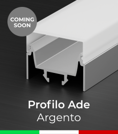 Profilo Piatto in Alluminio "Ade" per Strisce LED - Anodizzato Argento