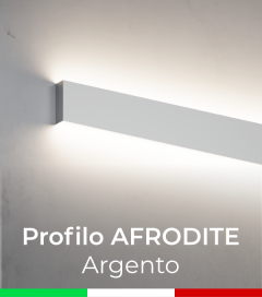 Profilo in Alluminio da Parete "Afrodite" per Strisce LED - Anodizzato Argento