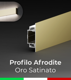 Profilo in Alluminio da Parete "Afrodite" per Strisce LED - Oro Satinato
