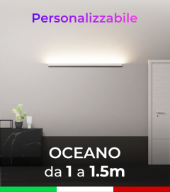 Lampada LED da parete Oceano - Da 100cm a 150cm - Personalizzabile - Dimmerabile - 24V