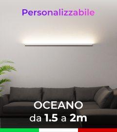 Lampada LED da parete Oceano - Da 150cm a 200cm - Personalizzabile - Dimmerabile - 24V