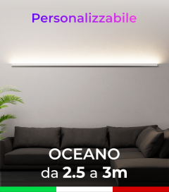 Lampada LED da parete Oceano - Da 250cm a 300cm - Personalizzabile - Dimmerabile - 24V