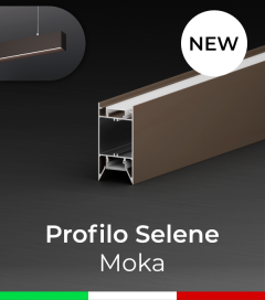 Profilo in Alluminio da Sospensione "Selene" per Strisce LED - Verniciato Moka