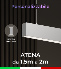Lampada LED da sospensione Atena - Doppia Emissione di Luce - Da 150cm a 200cm - Personalizzabile - Dimmerabile