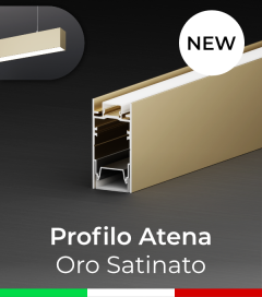 Profilo in Alluminio da Sospensione "Atena" per Strisce LED - Oro Satinato