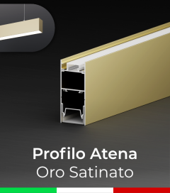 Profilo in Alluminio da Sospensione "Atena" per Strisce LED - Oro Satinato