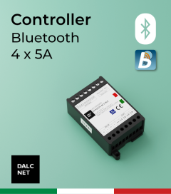 Controller DALCNET DLX1224-4CV-BLE controllo a pulsante e Smartphone