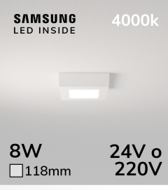 Plafoniera LED Quadrata 8W BIANCO NATURALE - LED Samsung