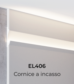 Cornice per LED da Incasso ELENI LIGHTING EL406 - Profilo Lineare Unidirezionale con Luce Morbida per Parete