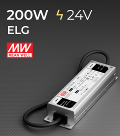 Alimentatore Meanwell ELG-200-24 24V 200W Resistente all'acqua, Versione Standard, A, B e DALI