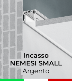 Profilo in Alluminio da Incasso nel cartongesso "Nemesi Small" - Anodizzato Argento