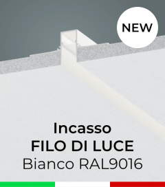 Profilo "Filo di Luce" - Incasso Recesso per Cartongesso - Verniciato Bianco RAL9016 Goffrato