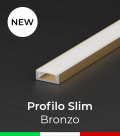 Profilo Piatto in Alluminio SLIM per Strisce LED - Bronzo