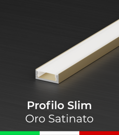 Profilo Piatto in Alluminio SLIM per Strisce LED -  Oro Satinato