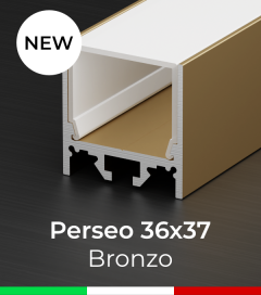 Profilo Piatto in Alluminio "Perseo" 36x37mm per Strisce LED - BRONZO