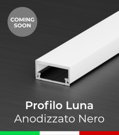 Profilo in Alluminio Flessibile "Luna" per Strisce LED - Anodizzato Nero