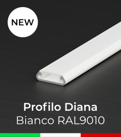 Profilo in Alluminio piatto "Diana" per Strisce LED - Verniciato Bianco RAL9016 