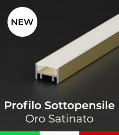 Profilo Sottopensile per Strisce LED - Oro Satinato