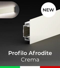 Profilo in Alluminio da Parete "Afrodite" per Strisce LED - Verniciato Crema