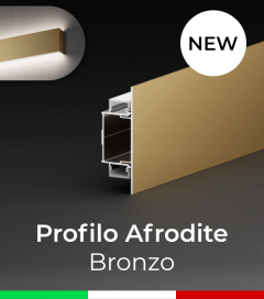 Profilo in Alluminio da Parete "Afrodite" per Strisce LED - Bronzo