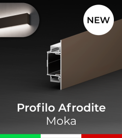 Profilo in Alluminio da Parete "Afrodite" per Strisce LED - Moka
