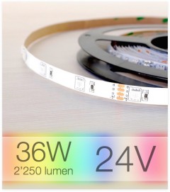 Striscia LED 24v RGB "ECO" - 5 Metri - 36W - SMD5050 -per Cornici Eleni