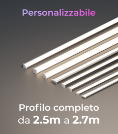 Profilo LED Completo per Illuminazione Dimmerabile - da 250cm a 270cm - Personalizzabile