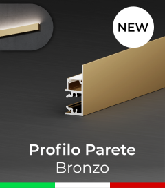 Profilo in Alluminio "Parete" per Strisce LED - Bronzo