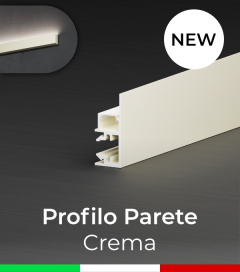 Profilo in Alluminio "Parete" per Strisce LED - Verniciato Crema