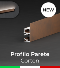 Profilo in Alluminio "Parete" per Strisce LED - Corten