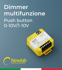 Dimmer PUSH-CV per scatola 503 - Pulsante Push, 0-10V, 1-10V e Potenziometro - Made in Italy