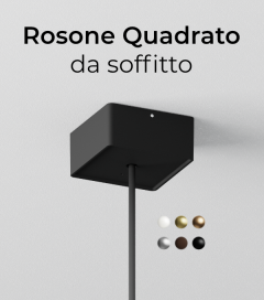 Rosone quadrato da soffitto per Lampade da Sospensione