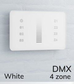 Dimmer Slider Touch da Parete a 4 Zone DMX - per strisce LED - Bianco o Nero